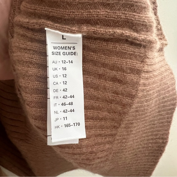 Lilysilk Ribbed Pure Cashmere Hoodie Sweater Brown Women’s Size L - Picture 6 of 6